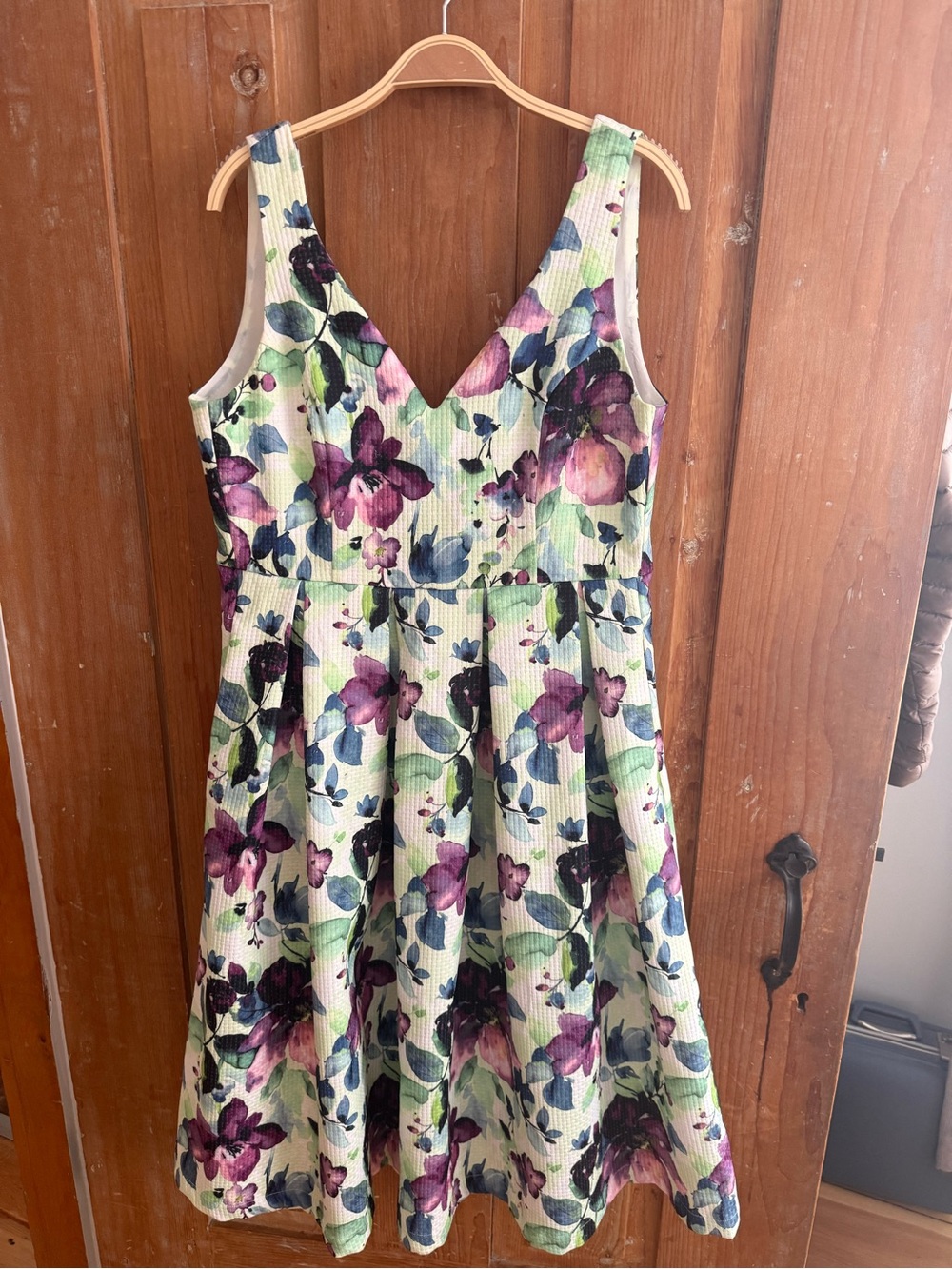 RW&CO. Floral V-Neck Sundress in Green and Purple